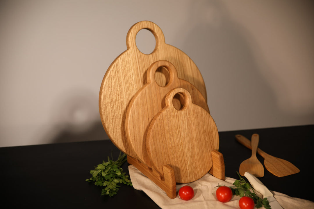 Premium Wooden Board Trio – Natural Wood Kitchen Set