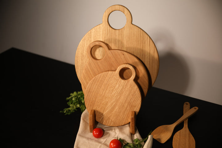 Premium Wooden Board Trio – Natural Wood Kitchen Set