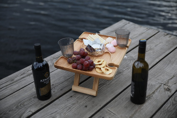 Wine Table Original – Wooden Portable Stand