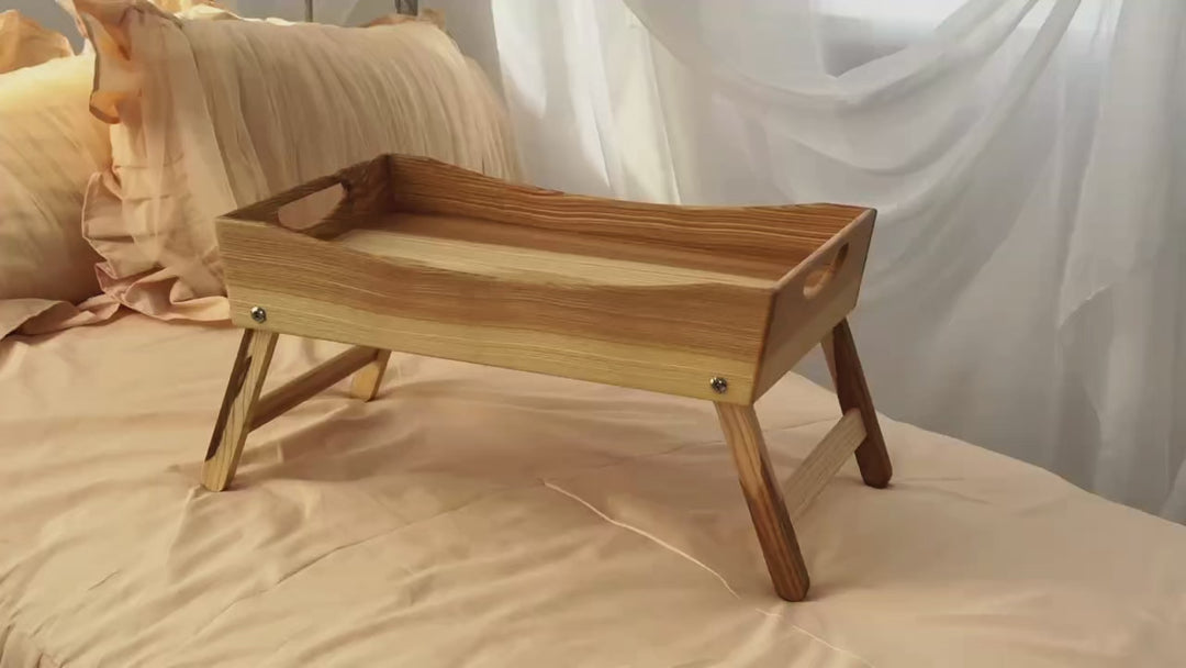 Foldable Wooden Bed Tray Table – Breakfast in Bed