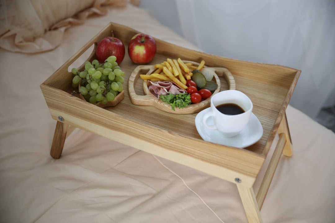 Foldable Wooden Bed Tray Table – Breakfast in Bed