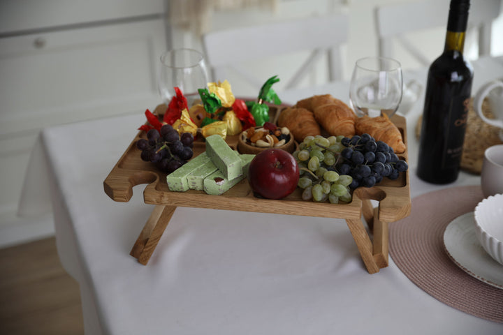 Wine-and-cheese-picnic-table-made-of-wood