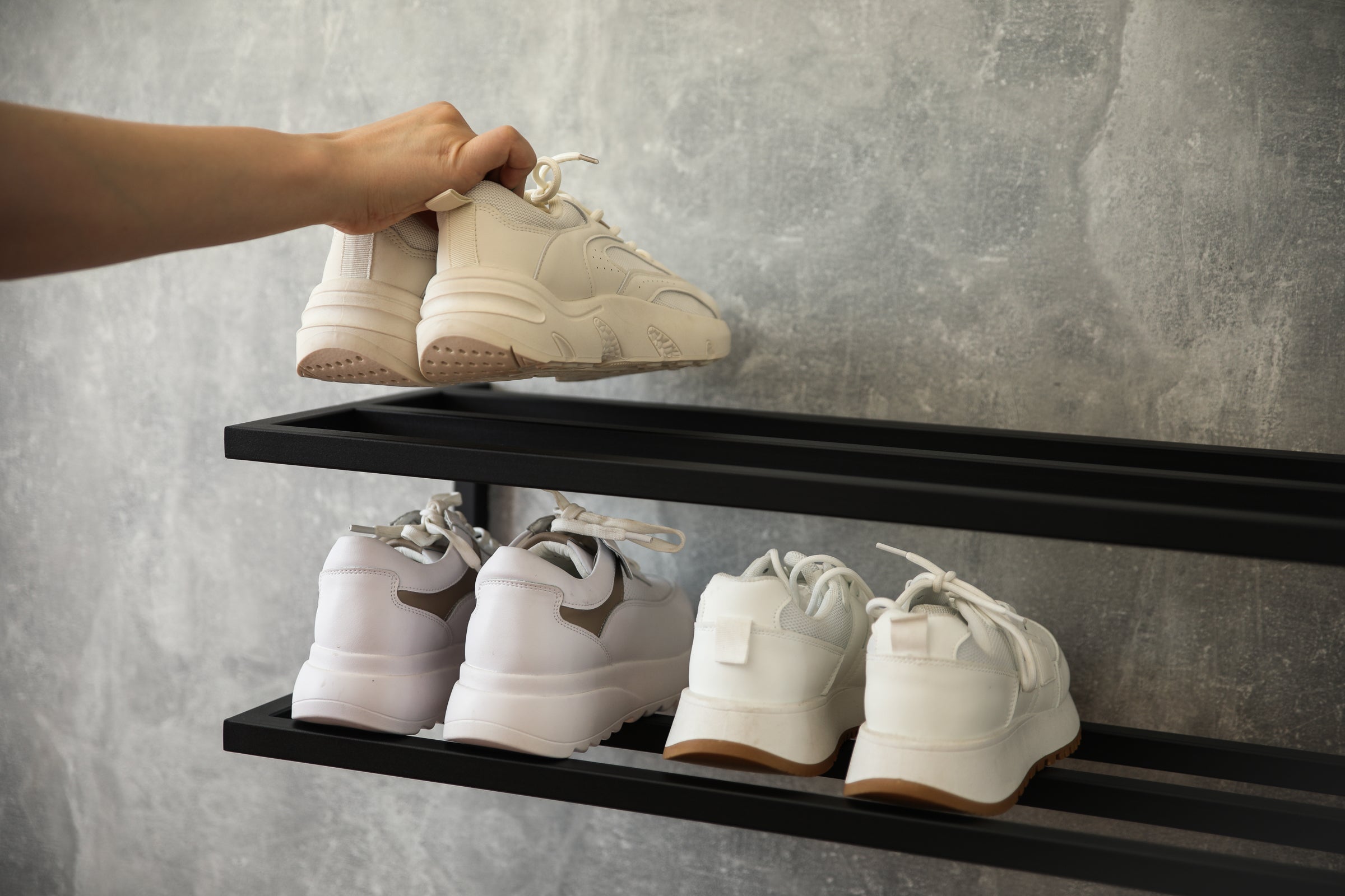 Metal shoe rack Tagged 
