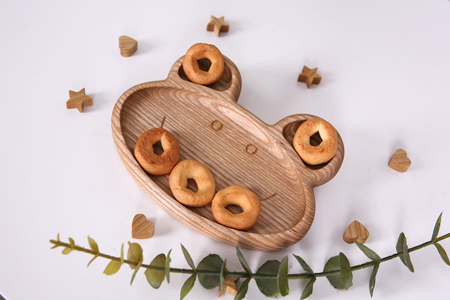Wooden baby plate