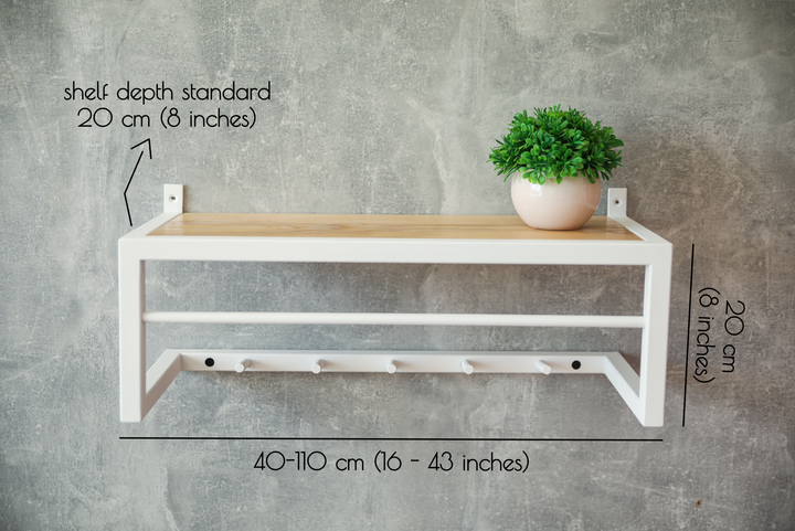Heavy-Duty Industrial Hook Shelf - Shelf With Hooks