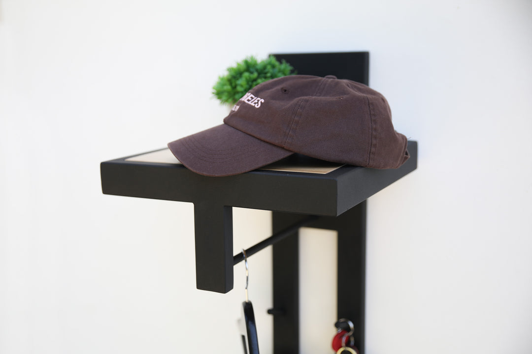 Minimalist Wall Coat Rack | Modern Metal Entryway Organizer