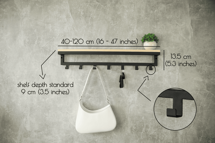 Rustic Entryway Shelf - Hallway Minimalist Coat Rack