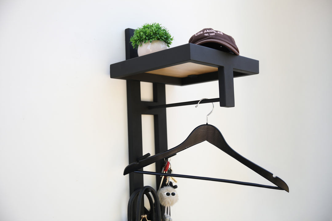 Minimalist Wall Coat Rack | Modern Metal Entryway Organizer