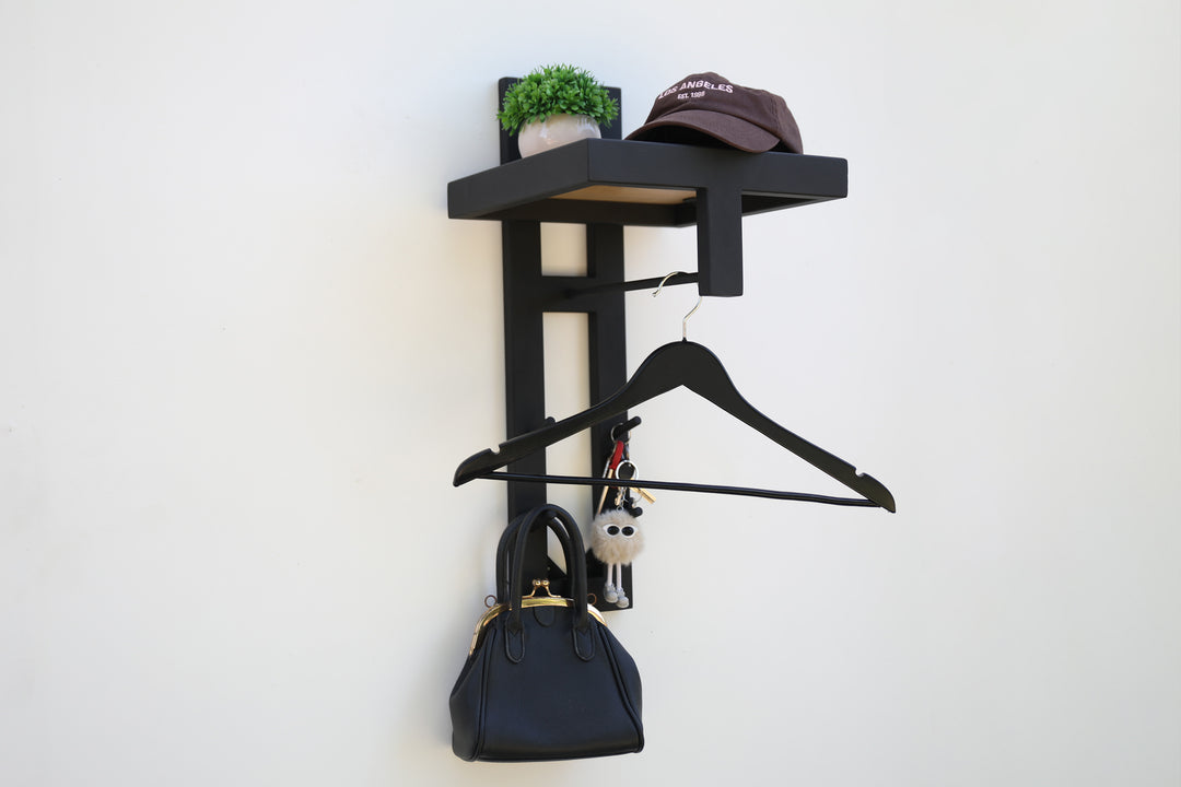 Minimalist Wall Coat Rack | Modern Metal Entryway Organizer
