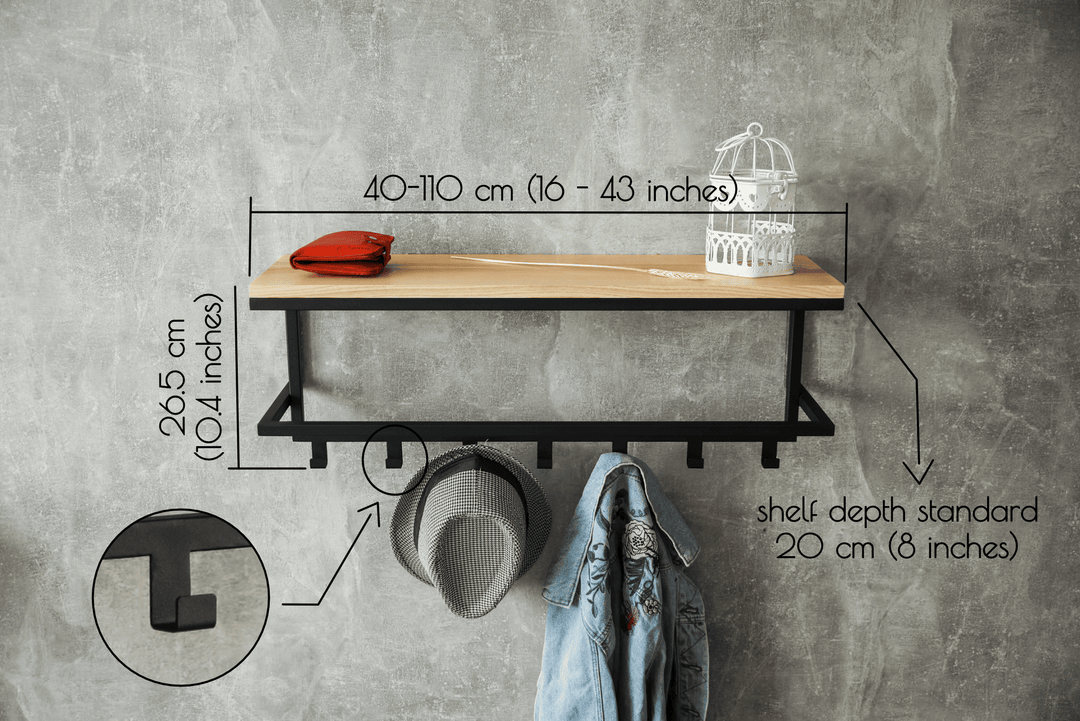 Farmhouse Entryway Shelf with Hooks - Stilysh Organizer