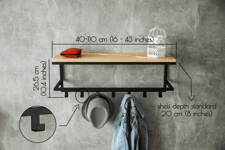 Farmhouse Entryway Shelf with Hooks - Stilysh Organizer