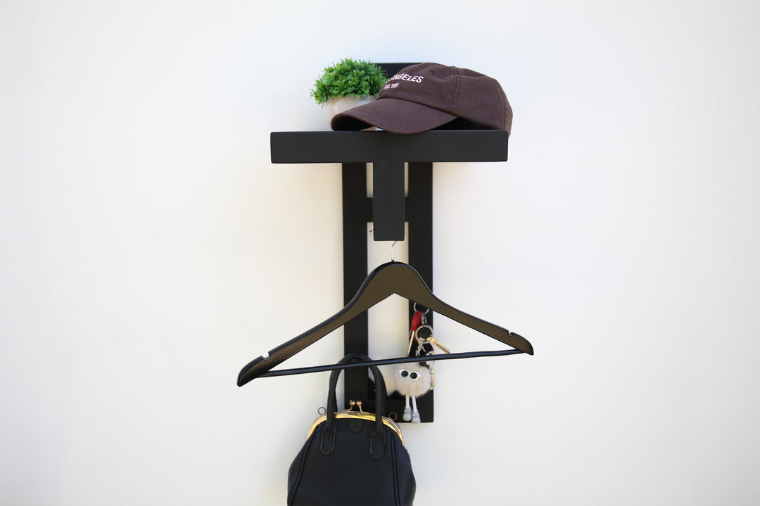 Minimalist Wall Coat Rack | Modern Metal Entryway Organizer