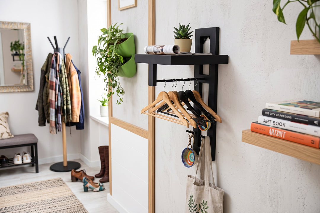 Minimalist Wall Coat Rack | Modern Metal Entryway Organizer