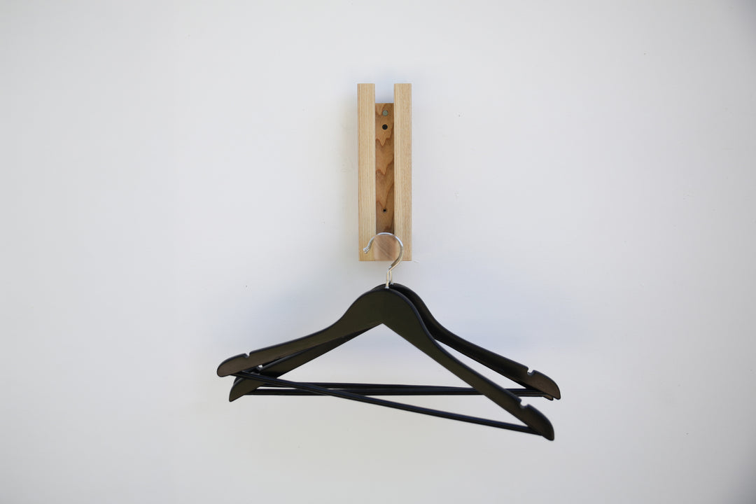 Wall Mounted Folding Coat Rack | Modern Solid Wood Clothes Rack