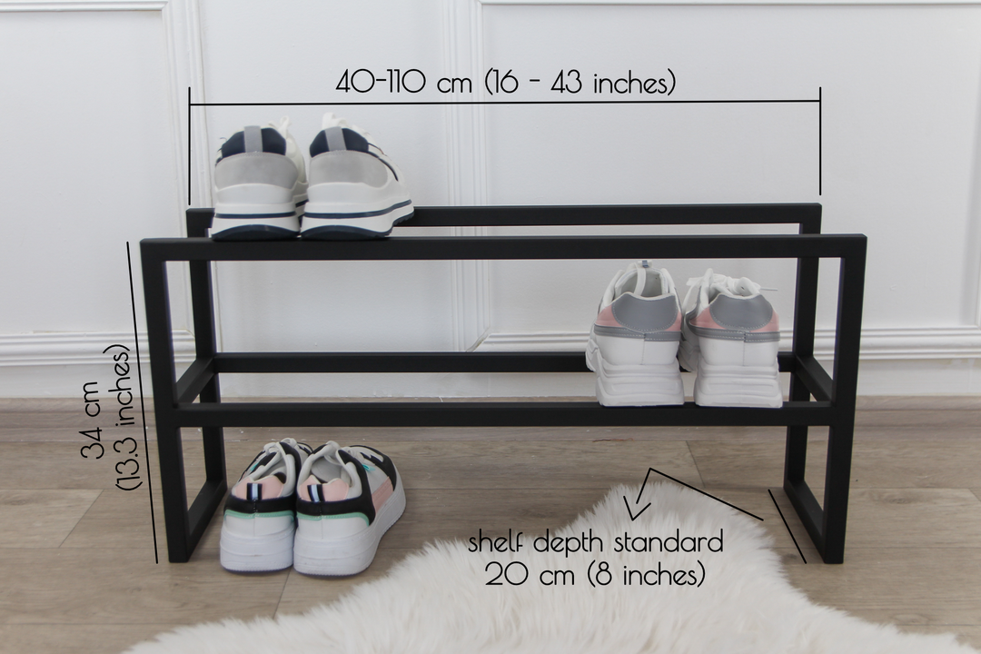 Industrial Metal 2 Tier Shoe Rack - Stilysh & Durable