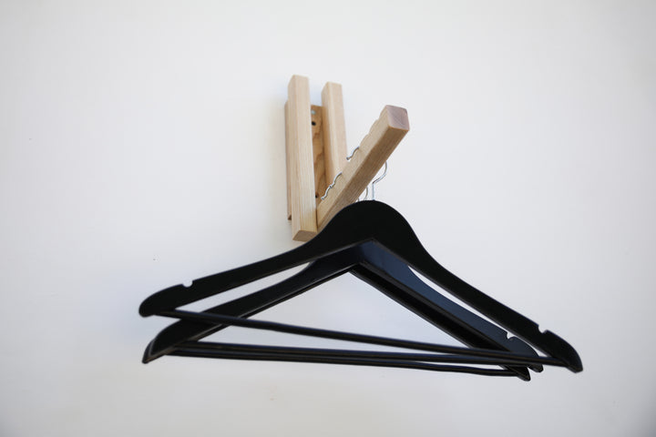 Wall Mounted Folding Coat Rack | Modern Solid Wood Clothes Rack