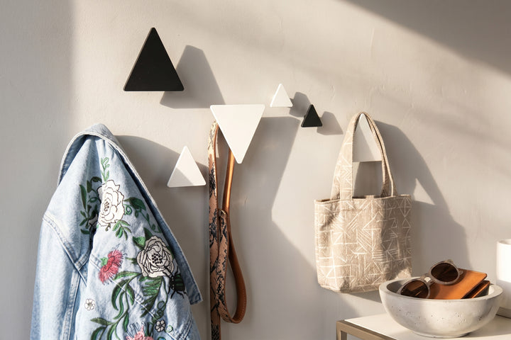 Decorative Triangular Metal Hooks - Entryway Decor