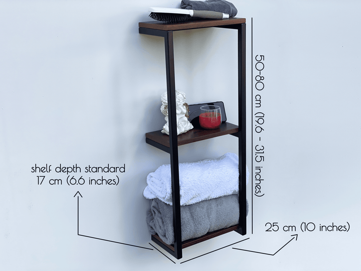 Modern Metal & Wood Towel Rack – Stylish Bathroom Holder