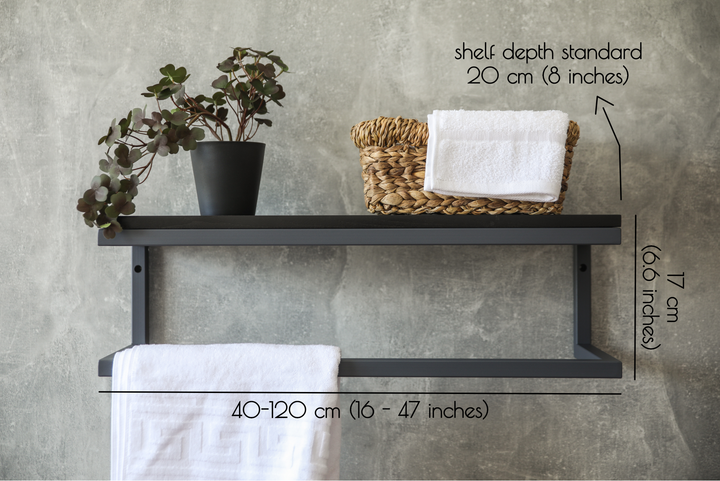 Contemporary Metal & Wood Bathroom Shelf – Storage for Bathrooms