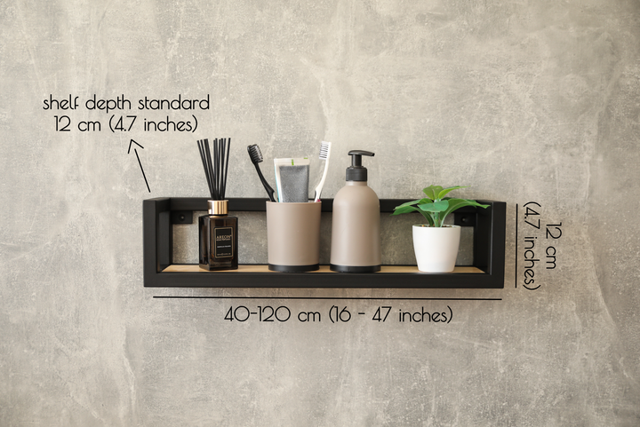 Industrial Wood & Metal Wall Shelf - Elegant Style