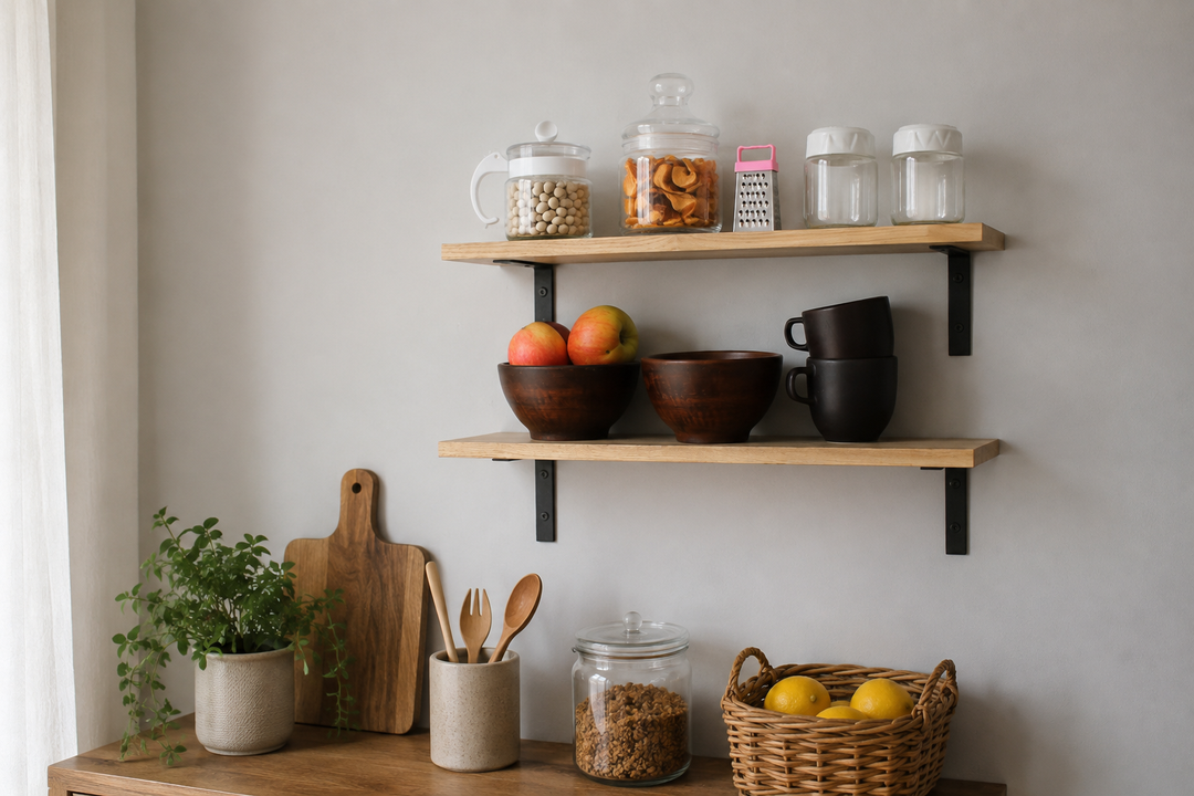Two Wall Kitchen Shelves - Storage Organization