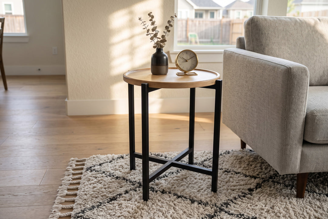 Metal & Wood Coffee Table – Stylish & Detachable Design