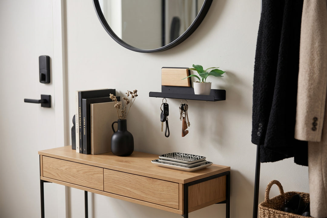 Modern Metal Key Holder Wall Mount with Magnets