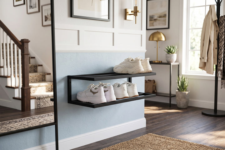 Minimalist Wall Shoe Shelf - Entryway Shoe Storage