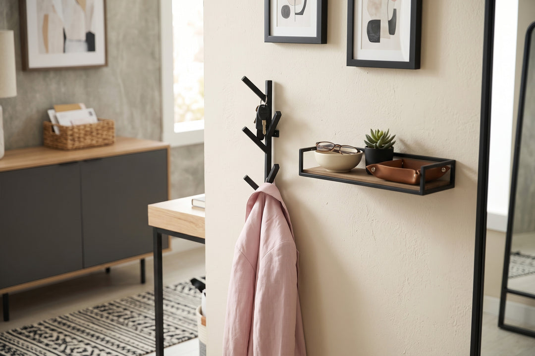 Wall Organizer with Metal Hooks - Ideal For Use