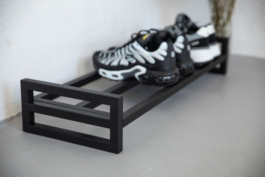 Rustic-industrial-shoe-rack-with-metal-shelves-and-frame