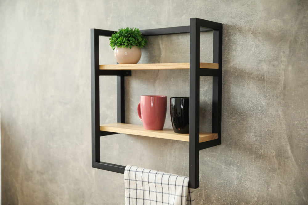 Modern-Wall-Mounted-Shelf–Sleek-shelf-with-a-towel-holder-ideal-for-kitchens-bathrooms-or-living-spaces