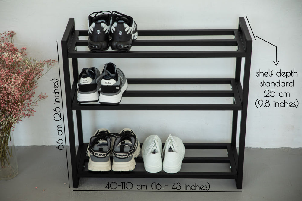 Metal-multi-tier-shoe-rack-with-sneakers-and-boots