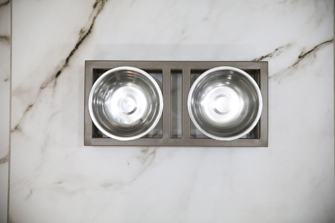 Elevated Cat Bowl Stand with Steel Bowls – Metal Raised Cat Feeder