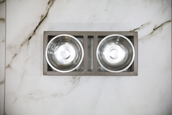 Elevated Cat Bowl Stand with Steel Bowls – Metal Raised Cat Feeder