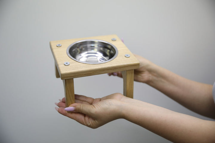 Elevated Cat Bowl Holder - Handmade Raised Dog Feeder