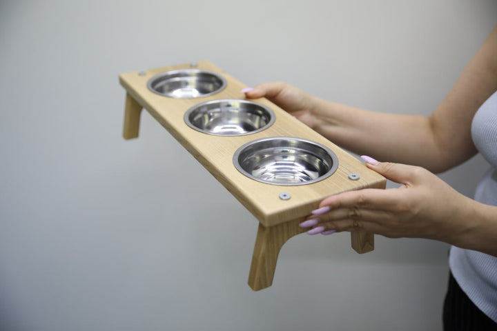 Elevated Cat Bowl Holder - Handmade Raised Dog Feeder