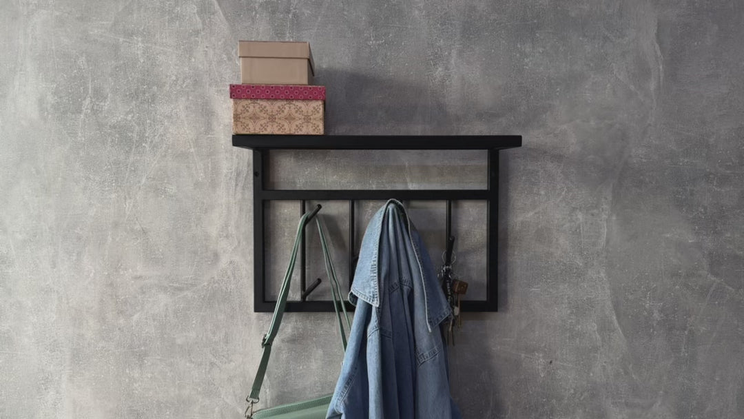 Industrial Metal Wall Hook Rack - Loft Style