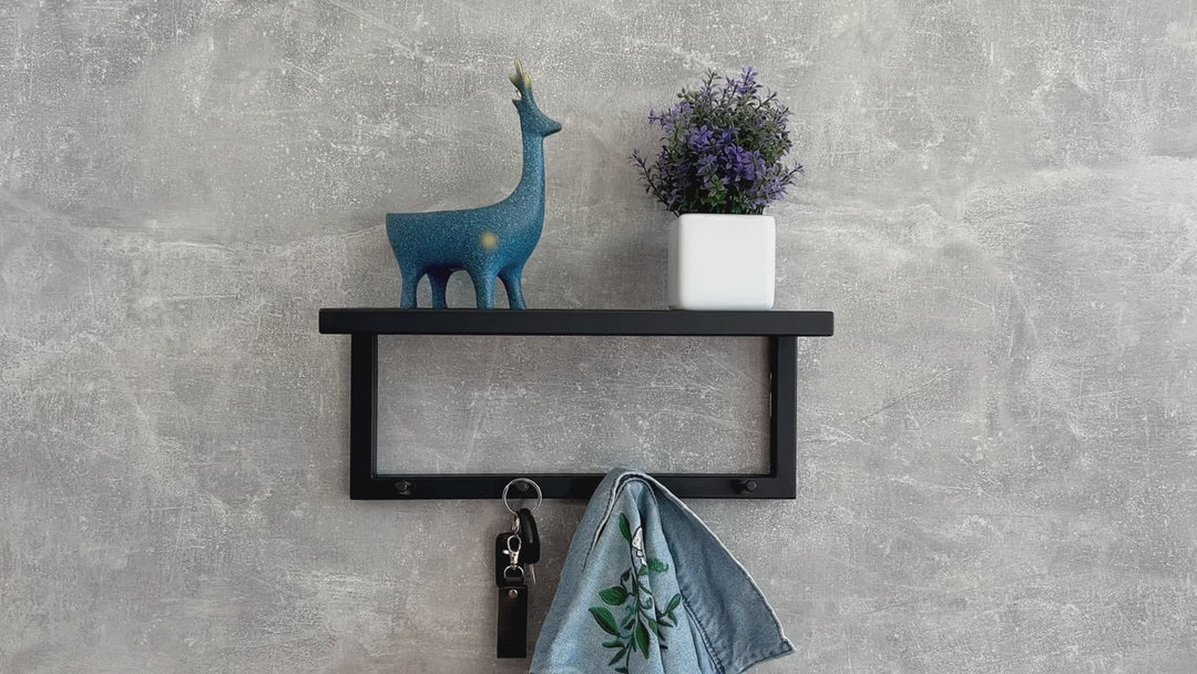 Entryway Shelf with Hooks - Hallway Storage