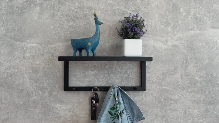 Entryway Shelf with Hooks - Hallway Storage
