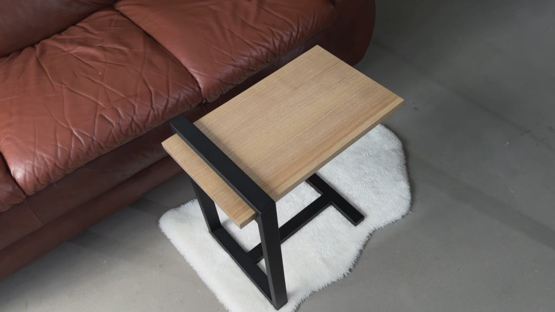Metal & Wood Bedside Table – Stylish Design