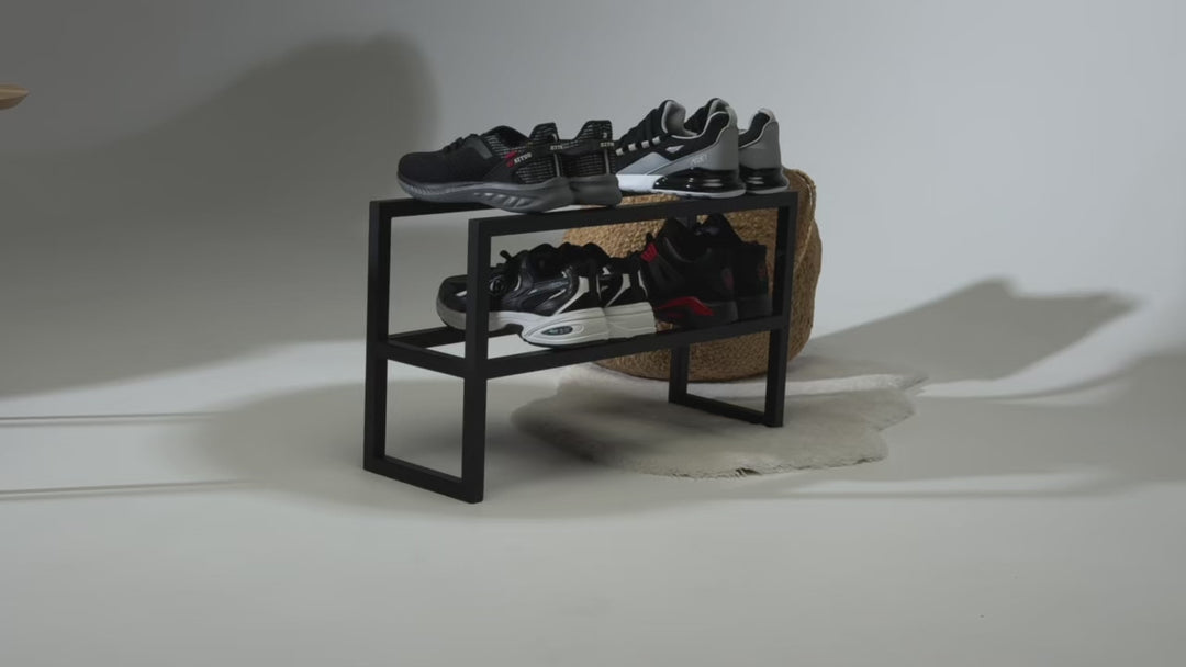 Industrial Metal 2 Tier Shoe Rack - Stilysh & Durable