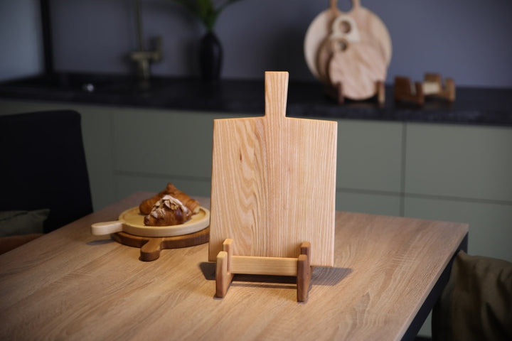 Square Cutting Board – Solid Oak & Ash Wood for Kitchen