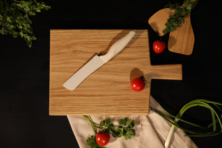 Square Cutting Board – Solid Oak & Ash Wood for Kitchen