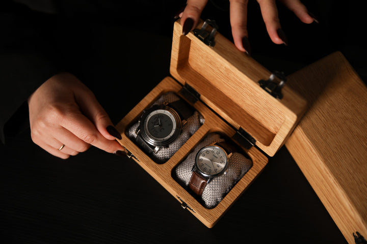 Handcrafted-rustic-wooden-watch-box-with-a-vintage-charm-perfect-for-organizing-your-watch-collection