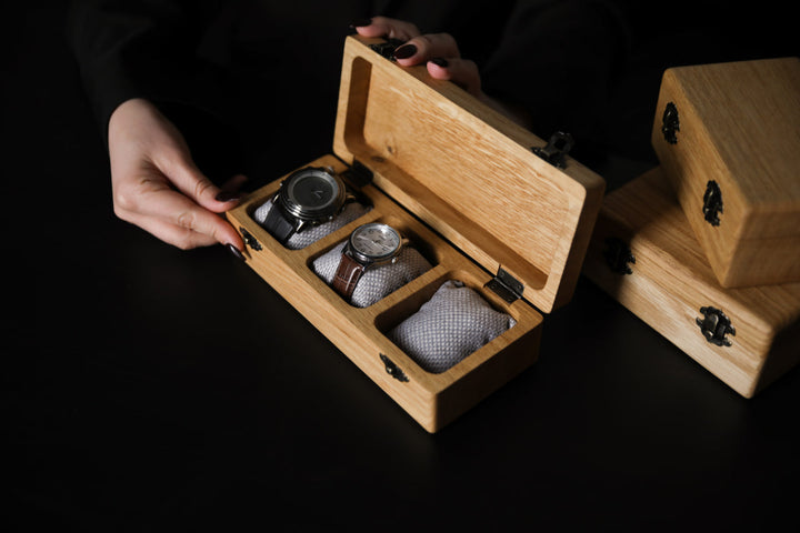 Handcrafted-rustic-wooden-watch-box-with-a-vintage-charm-perfect-for-organizing-your-watch-collection
