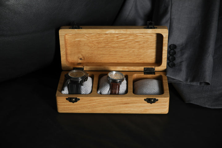 Handcrafted-rustic-wooden-watch-box-with-a-vintage-charm-perfect-for-organizing-your-watch-collection