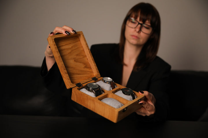 Handcrafted-rustic-wooden-watch-box-with-a-vintage-charm-perfect-for-organizing-your-watch-collection